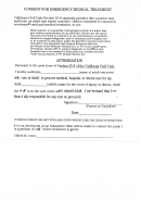 Parental Consent Form For Emergency Medical Treatment
