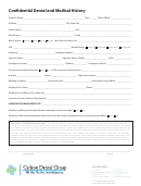 Fillable Confidential Dental And Medical History Printable pdf