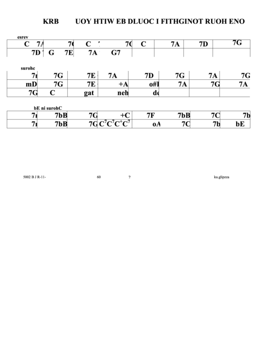 If I Could Be With You One Hour Tonight Jazz Chord Chart Printable pdf