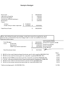 Sample Small Business Budget Template