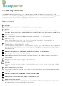 Diaper Bag Checklist Printable pdf