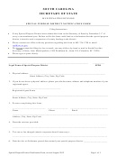 Special Purpose District Notification Form - South Carolina Secretary Of State