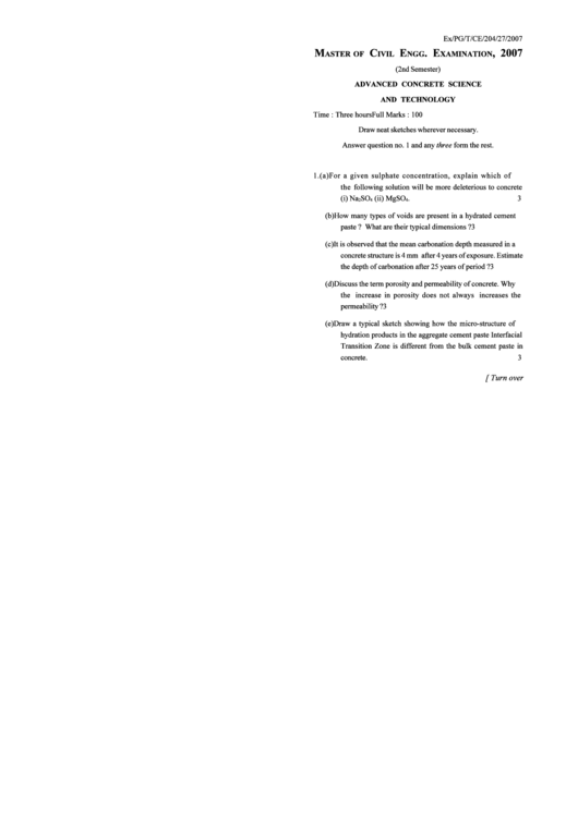 Master Of Civil Engg Examination Printable pdf