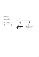 Comparing Fractions Math Worksheets
