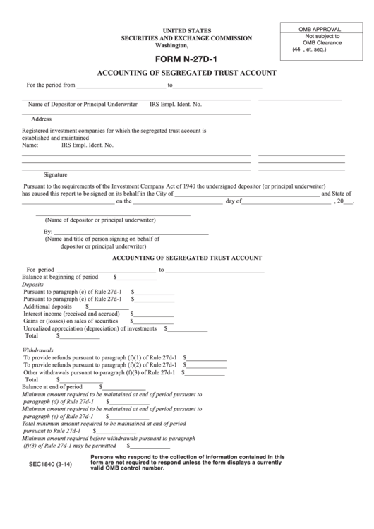 Sec Form N27d1 Printable pdf