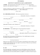 Wyoming Month To Month Lease Agreement Template