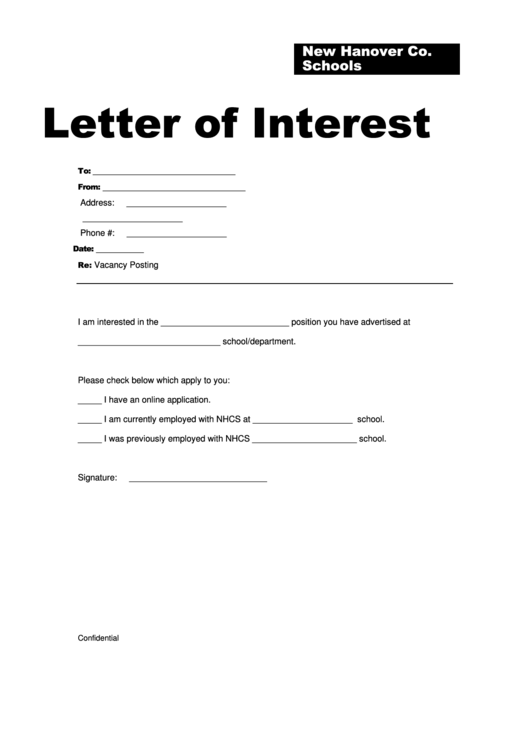 Letter Of Interest