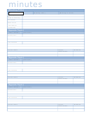 Meeting Minutes Template - Blue