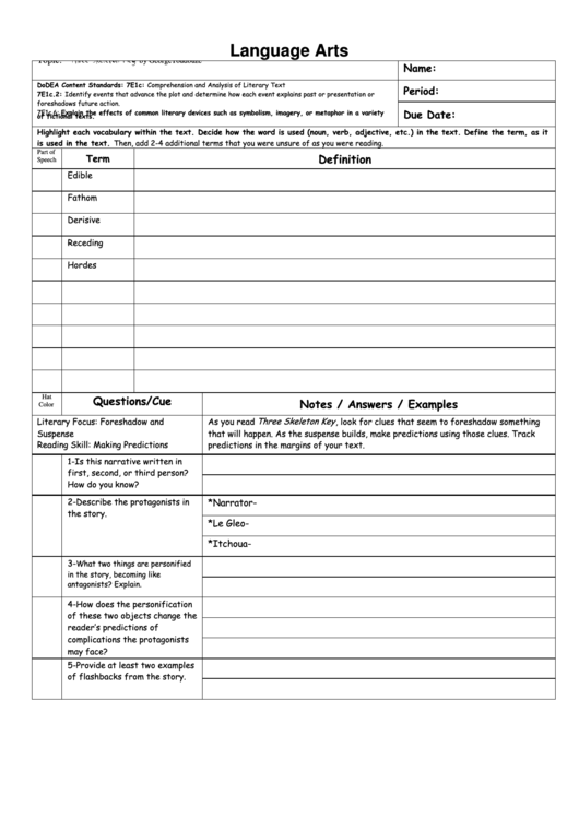 Cornell Notes Template