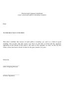 Sample Professional Reference Letter Template