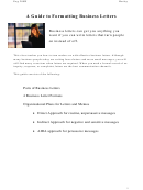A Guide To Formatting Business Letters Printable pdf