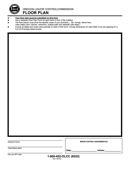 Oregon Liquor Control Commission Floor Plan Printable pdf