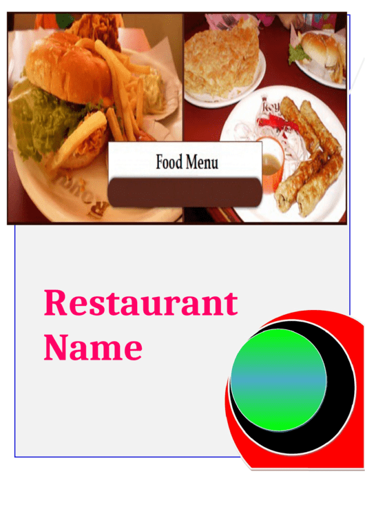 Food Menu Template Printable pdf