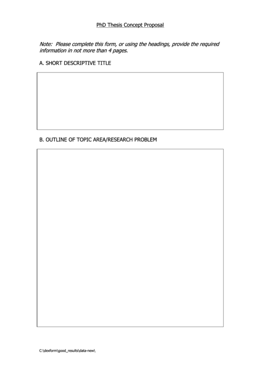 Phd Thesis Concept Proposal Printable pdf