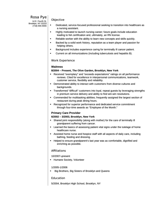Nursing Resume Template Printable pdf