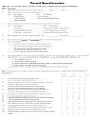 Parent Questionnaire Printable pdf
