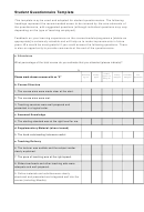 Student Questionnaire Template Printable pdf