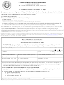 Texas Workforce Commission Information About Certificate Of Age