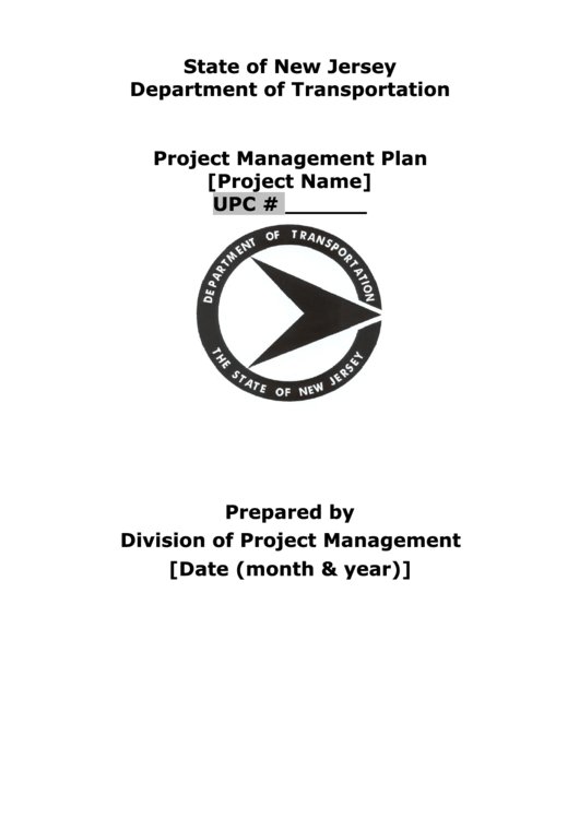 Project Management Plan Template - State Of New Jersey Department Of Transportation
