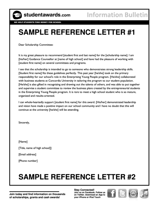 Sample Reference Letter Template Printable pdf
