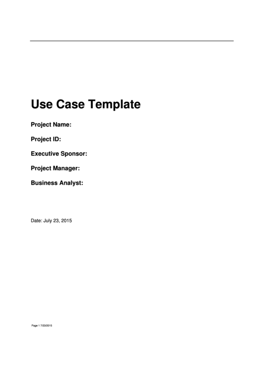 Use Case Template Printable pdf