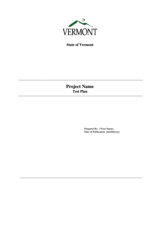 Test Plan Template Printable pdf