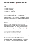 Offer Letter Template - Management Professional
