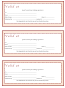 Gift Certificate Form Restaurant