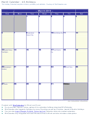 March 2016 Calendar With Holidays Template