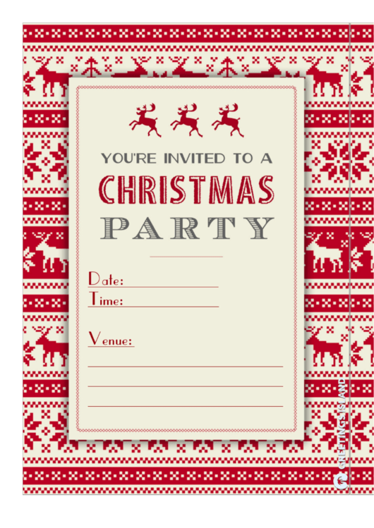 Fillable Christmas Party Invitation Template printable pdf download