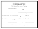 Certificate Of Completion Child Abuse Prevention Training