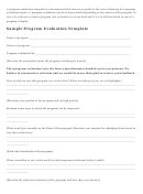 Sample Program Evaluation Template
