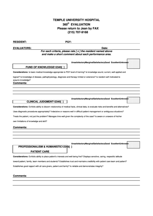 360 Evaluation Medical Staff Printable pdf
