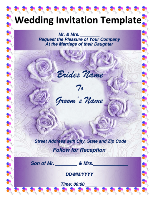 Wedding Invitation Template Printable pdf