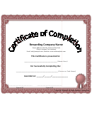 Certificate Of Completion Template - White