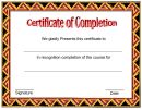 Certificate Of Course Completion