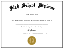 High School Diploma Certificate Course Completion