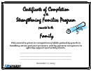 Certificate Of Completion Of The Strengthening Families Program Template