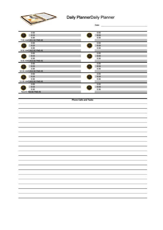 Daily Planner Template Printable pdf