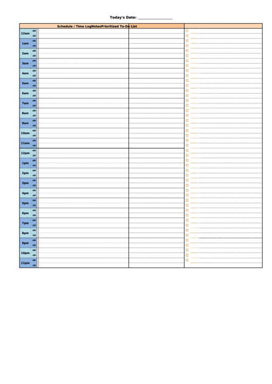 Daily Schedule Planner Printable pdf