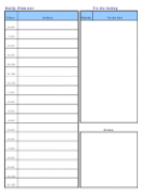 Daily Schedule Planner Template With To Do List - Blue