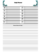 Daily Planner Template - Blue