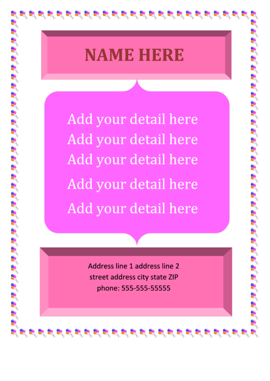 Sample Address Label Template Printable pdf