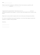 Letter Of Resignation Email Template