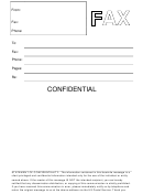 Blank Confidential Fax Cover Sheet