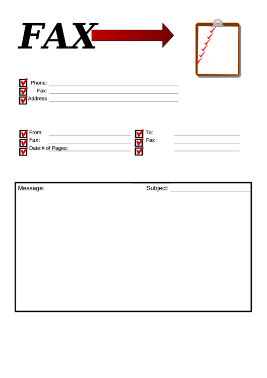 Clipboard - Fax Cover Sheet Printable pdf