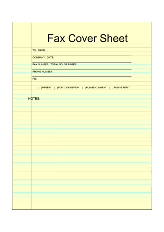 Fax Cover Sheet - Legal Pad Printable pdf