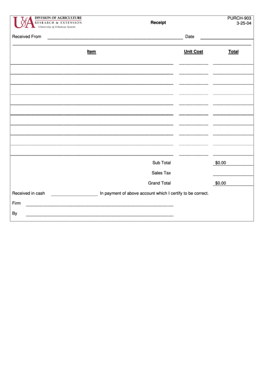 Receipt Template Printable pdf