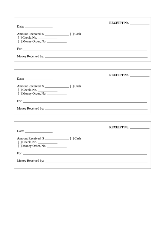 Cash Receipt Template printable pdf download