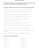 Adjectives Exercise Worksheet
